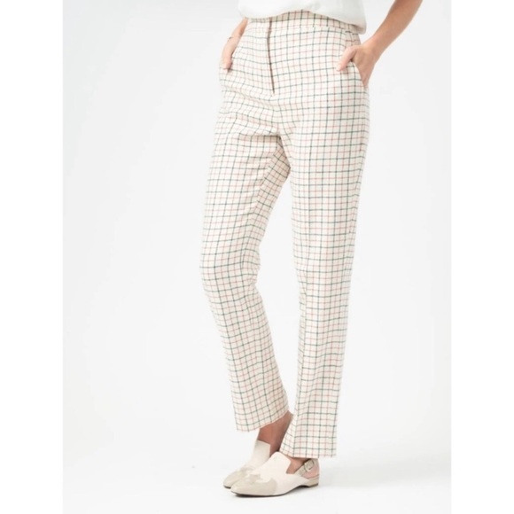 NWOT Rag & Bone Poppy Ivory Check High Waisted Wool Trouser Pants - Picture 6 of 15